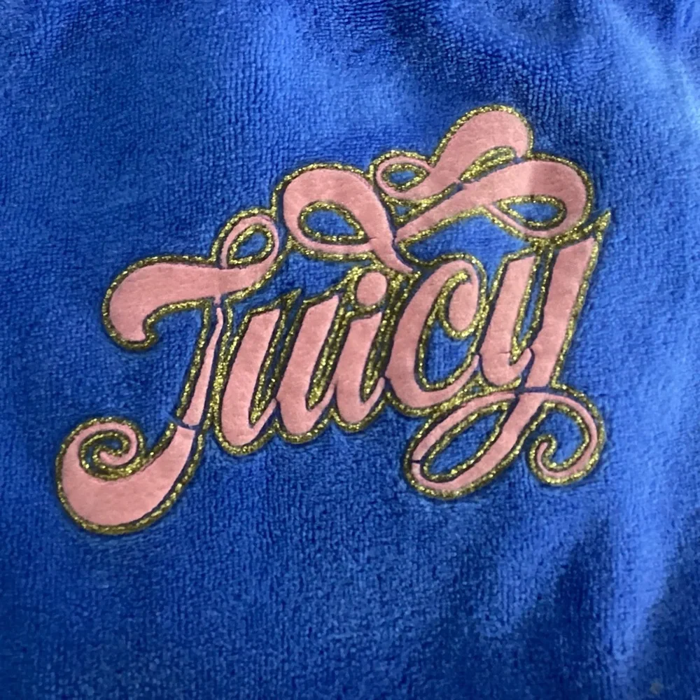 Juicy Couture Blue Velour Wide Leg Track Pants USA Lg - Picture 8 of 8